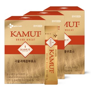 호라산밀 곡물 콤부 효소 카무트 카무드 카무스 스틱 분말 가루 바이어코어 KAMUT 식품, 30회분, 60g, 3개