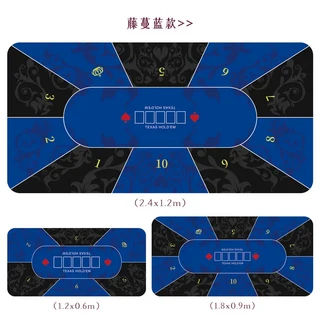 텍사스 홀덤 포커 고무 매트 테이블 게이밍 토퍼 접이식 휴대용 탑 레이아웃 180x90cm 8 인용, 07 J 180x90cm