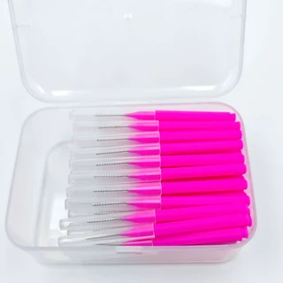 30개 치간 칫솔 치과 교정기 부드러운 강모가 있는 브러시 360 ° 치아 사이의 구부릴 수 있는 치실 잇몸, 10 Rose Pink 0.6mm, 1, 30