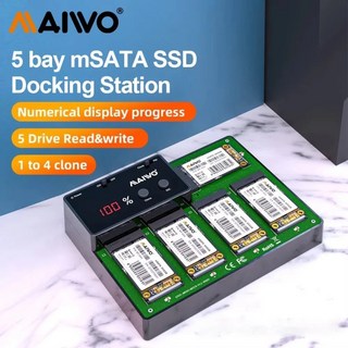 MAIWO 5 베이 M2 mSATA 도킹 스테이션 USB 30 복사기 M2 MSATA SSD 인클로저 케이스 LED 표시기 포함 지지, UK Plug, 1개
