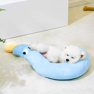 루본 떡실신 사심가득 강아지 고양이 베개 바디필로우, 블루, 1개