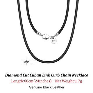 rinntin 정품 이탈리아어 2mm 브라운 가죽 코드 체인 목걸이 for men women with 925 sterling silver clasp 트렌디 쥬얼리 sc62