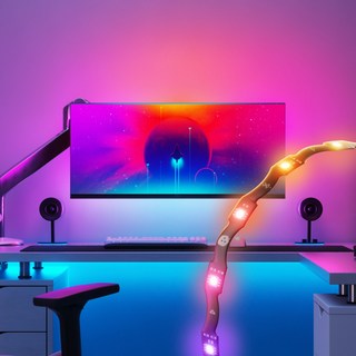 Nanoleaf 螢幕氛圍RGB燈條 32吋 PC 電腦螢幕 燈帶 氣氛燈 情境燈 光影同步, 1個, 螢幕氛圍燈條適用 32 吋內螢幕, RGBIC