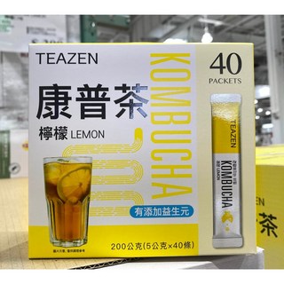 TEAZEN 康普茶 檸檬口味 Kombucha 40包 (台中小蜜蜂美式賣場代購), 1個, 超商取貨