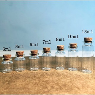 미니 코르크 마개 유리병 DIY 유리 공병 소분용기 투명 작은 코르크병 지름 22mm, 1개, 7ml