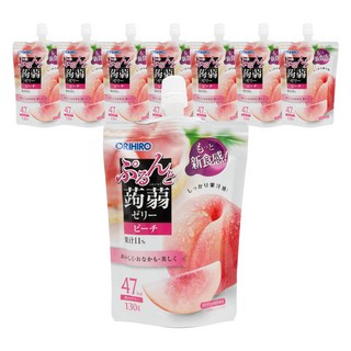 ORIHIRO 蒟蒻吸吸果凍 水蜜桃口味, 130g, 8包