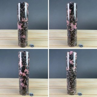 【晶星】天然紅薔薇輝石圓型印章 個人章 玫瑰石 薔薇輝石 原礦 礦石 水晶印章 開運 招財, 1個, 24