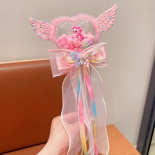 兒童卡通小馬寶莉魔法棒 小女孩超仙權杖 蝴蝶結仙女棒 公主角色扮演道具, 羽翼碧琪仙杖, 1個