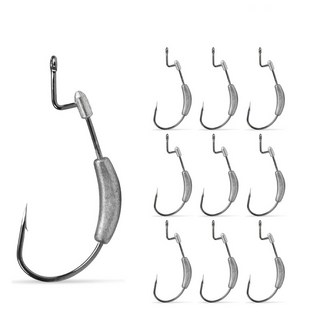 Hqzoomee 낚싯바늘 웨이트 훅 세트 케이스 제공DQQTG10P, 1세트, 10개입