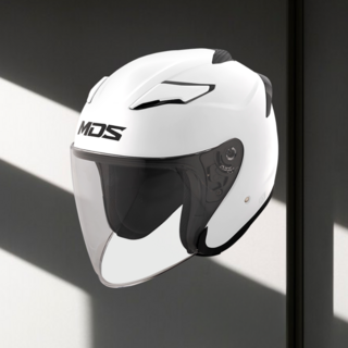 MDS 볼투스 헬멧 오픈페이스 오토바이 솔리드 화이트 가벼운 1320g
