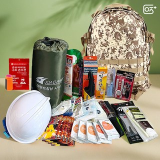 안전닷컴 재난 피난 배낭 지진 전쟁 생존 가방 23종-서바이벌 풀세트, 5.밀리터리, 1세트