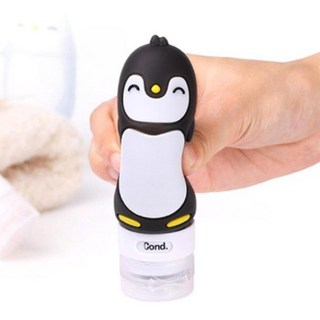 여행용공병 실리콘공병 펭귄 로션 화장품소분 공병, B1 민트, 1개