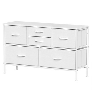 ONESOWON 패브릭 2단 서랍장1000 거실 TV수납장 6개, 6단, 화이트