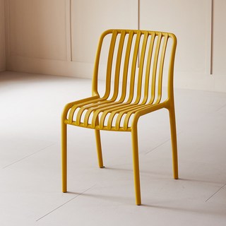 廠家直銷 簡約餐椅 家用桌椅 塑料椅 可疊放扶手椅 休閑椅 陽台椅 戶外椅, 1個, 黃色