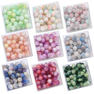 10mm琉璃雙拼玉珠 有孔玻璃串珠 DIY手工藝手作材料 圓珠散珠飾品配件, 混合色, 1個