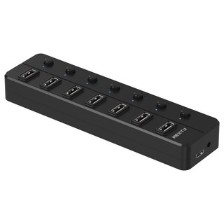 NEXT-707UHP USB2.0 7포트 유전원허브(포트별 전원스위치제공), 1개