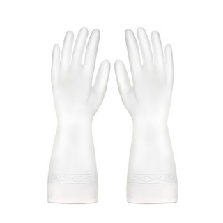 加厚牛筋橡膠手套 塑乳膠耐磨洗碗家務勞保洗衣服洗車膠皮防水廚房, 純色:L, 1個