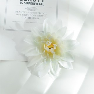 嗨購 9釐米春色大麗菊花朵 仿真菊花頭 DIY胸花 帽子 婚禮裝飾 批發假花, 白色, 1個