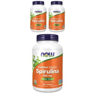 NOW Foods 螺旋藻500mg素食錠, 500顆, 3罐