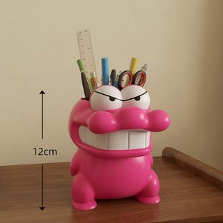 卡通可愛鱷魚筆筒收納盒 辦公室桌面大容量鱷魚造型擺件, 1個, 鱷魚筆筒