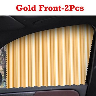 자동차 자석 햇빛가리개 커튼 전면 후면 창문 단열 태양 보호 커튼 자동차 인테리어 액세서리 2 개, 03 Gold Front-2pcs, 2개