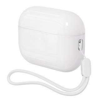 플레이360 에어팟프로 3 생팟느낌 세라미 케이스 스트랩세트 / 외부PC+내부실리콘 2중구조, 화이트
