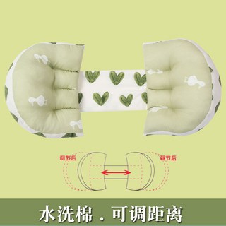 月亮枕 側睡枕 多功能U型 托腹抱枕孕婦 睡覺神器 腰枕托腹枕靠腰 孕期抱枕靠枕 孕婦枕 護腰枕 孕婦枕頭護腰側睡枕, 快樂鴨AB版二件套可調節