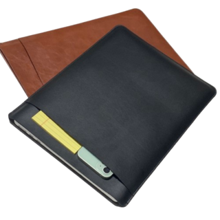 마이플럼 맥북 가죽 슬리브 노트북 파우치 포켓 가방, 블랙, 1개