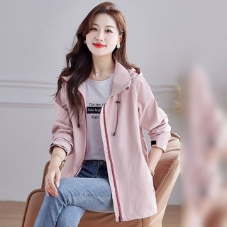 여성 베이직 바람막이 후드 집업 자켓 가벼운 간절기 아노락 자켓 점퍼
