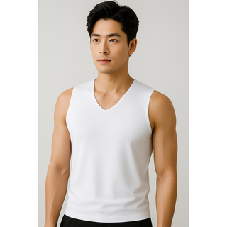 런칭 V넥 심리스 남자나시 무봉제 민소매 냉감 남성런닝 햄라인 쿨티 여름 쿨티셔츠 기능성티셔츠