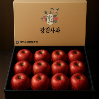 강원도 사과 부사 5kg 선물상자세트 / 선물용/ 가정용, 1박스, 선물세트 5kg 대과 (14~16입)