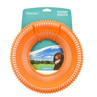 듀얼 강아지 원반 프리스비 장난감, 1개, 오렌지
