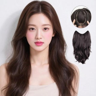 실루벨 레이어드컷 자연스러운 C컬 붙임머리, 1개, 네추럴 블랙