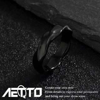 AETTO 莫比烏斯戒指 醫療鋼 簡約百搭迴圈戒指 情侶戒指 鈦鋼戒指 男女適用