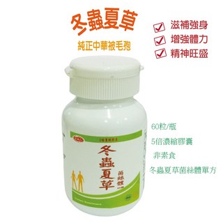 天地人 冬蟲夏草菌絲體膠囊 60粒, 1個, 冬蟲夏草菌絲體單方1瓶