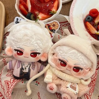 抱漫閣 戀與深空秦徹10cm棉花娃娃 海星體Q版玩偶公仔掛件 戀與深空周邊, 1個, 小徹餅（僅娃娃不含頭上小花髮夾）,10cm