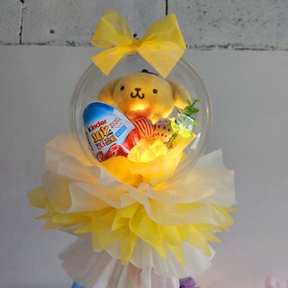 산리오 꽃다발 시나모롤 마이멜로디 쿠로미 폼폼푸린 재롱잔치 졸업식 생일선물 발표회 킨더조이 사탕부케 축하 기념일 어린이날선물 입학식, 폼폼푸린 남아킨더