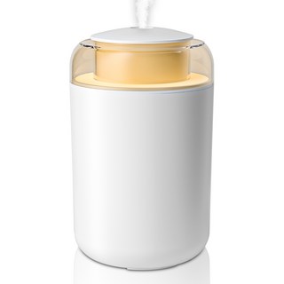 PERFFIER 퍼피어 무선 미니 가습기 무소음 무드등 가정용 사무실 탁상용1200ml, 화이트