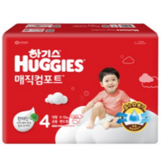 하기스 매직컴포트 NEW 기저귀 남여공용 밴드형, 대형(L), 120매