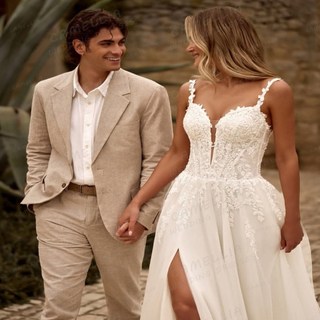 우아한 보트넥 웨딩드레스 여성용 A라인 스위트하트 민소매 쉬폰 신부 맞춤형 파티용, 01 빠른, 03 사용자 정의 크기, 05 Beige