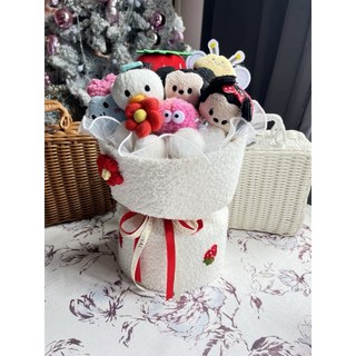 超暖心台灣現貨IG網美同款波波球花束 草莓熊熊抱哥 生日禮物送男女朋友情人節交換禮物教師節禮物畢業禮物, 米奇米妮花束+透明櫥窗袋, 1個