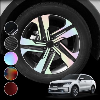 호환 쏘렌토 MQ4 하이브리드 19인치 데칼 튜닝 휠스티커 홀로그램 필름 용품, MQ4 하이브리드 19인치 - 카본무광