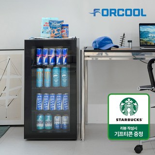 포쿨 미니 쇼케이스 냉장고 KVC-90 90L, 올블랙