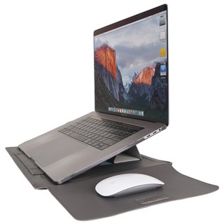 마메 노트북 가죽 파우치 케이스 맥북 삼성 그램, 그레이, 1개