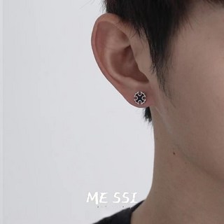 純銀養耳針 耳扣 耳環 銀耳棒 S925 養耳洞神器 銀針 耳骨釘 耳針 黑X 單支 不含耳塞