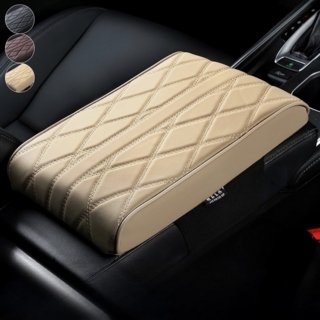 디뷰 차량용 메모리폼 팔걸이 퀼팅 콘솔쿠션, 1개, 샌드 베이지