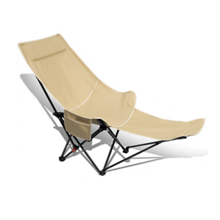 月亮椅 折疊躺椅 四擋調節 承重150kg 高背月亮躺椅 露營椅, 卡其色, 1個
