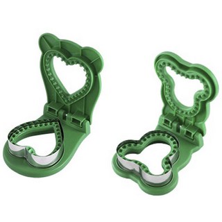 Zilanya 샌드위치 하트 + 베어 포켓 몰드 세트 QH003, 1개, 그린