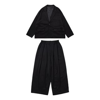 SLOTHFUL 翻蓋雙扣寬版西裝外套(黑)-SPDJ105 SPDP106