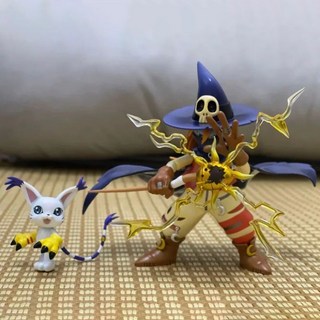 3.5-11.5cm 애니메이션 피규어 디지몬 모험 피규어 Wizarmon 및 Tailmon 피규어 모델 PVC 액션 피규어 소년, 01 Wizarmon and Tailmon